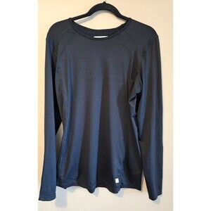 Men's butter soft recycled poly under scrub long sleeve shirt size M, Blue